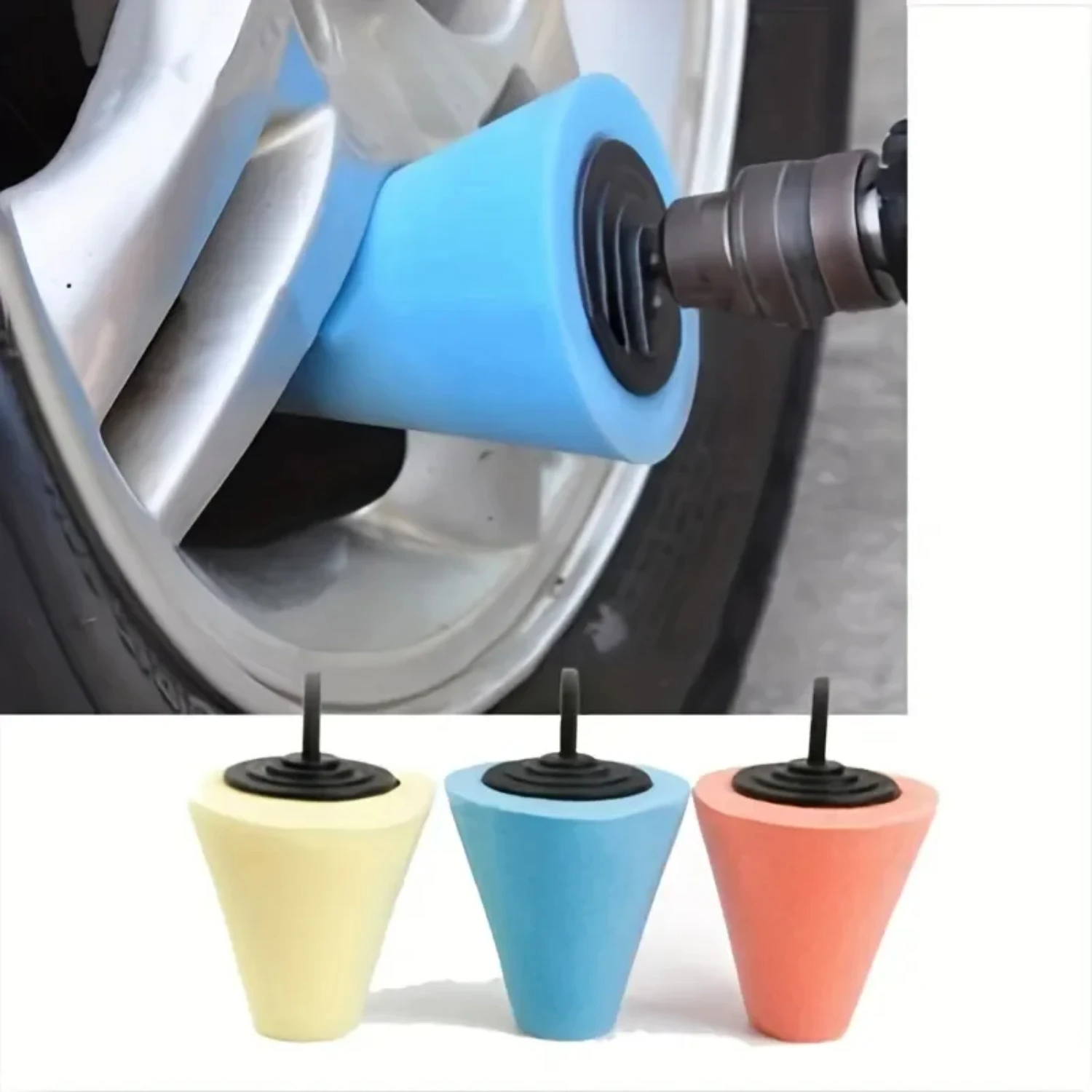 

Professional Complete Auto Wheel Tire Polishing Sponge Kit - Effortlessly Polish and Shine Your Car Hub with this Drill Burnishi