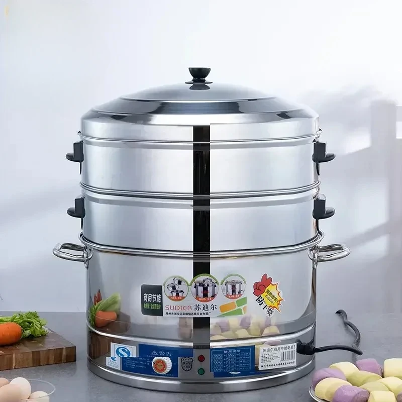 Large Electric Steamer Large Capacity Multi-functional Household Six-layer Super Electric Steamer Machine Commercial Food Warmer