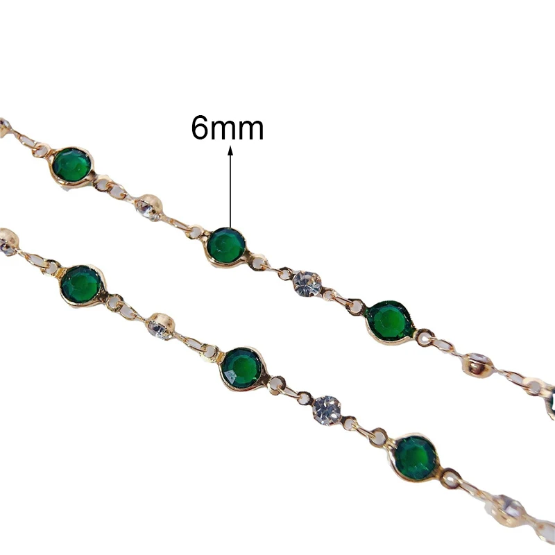 1Meter Glas Kristal Kralen Koperen Kettingen Ketting Kc Goud Kleur Link Armband Kettingen Bulk Lot Voor Diy Sieraden Maken Accessoires