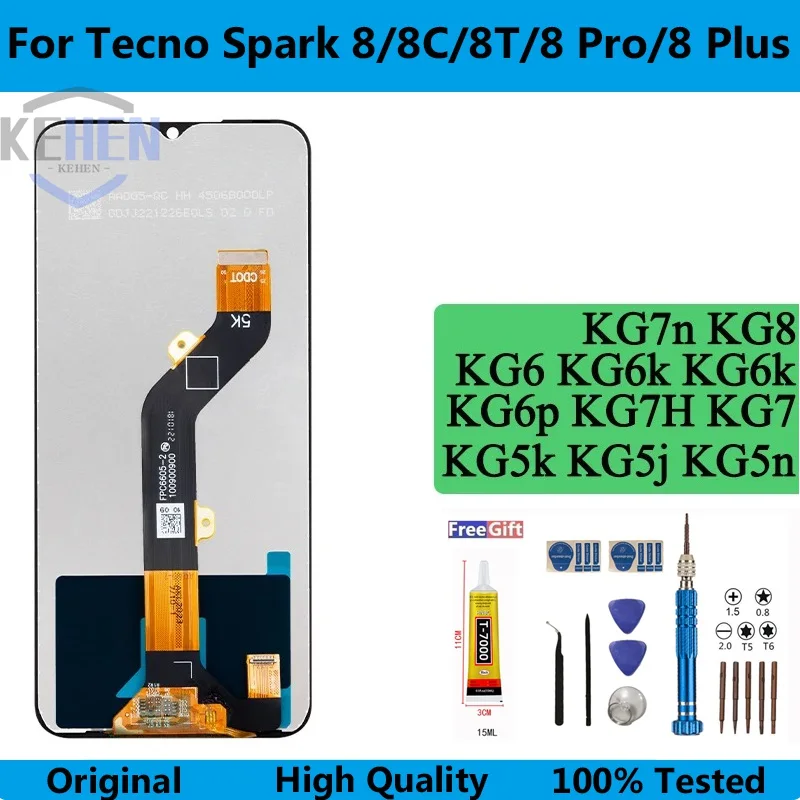 KG6P Premium Lcd For Tecno Spark Spark 8T Touch Screen Digitizer Panel Parts