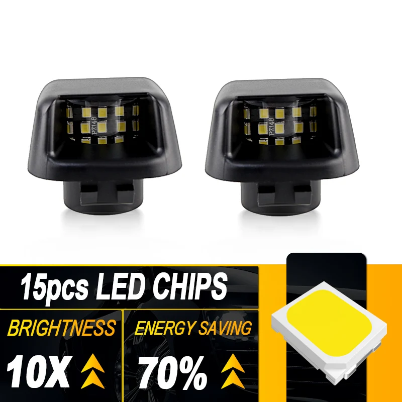 2PCS White 15SMD LED Car Number License Plate Lights for Nissan Navara D40 Frontier Armada Titan Xterra Suzuki Equator