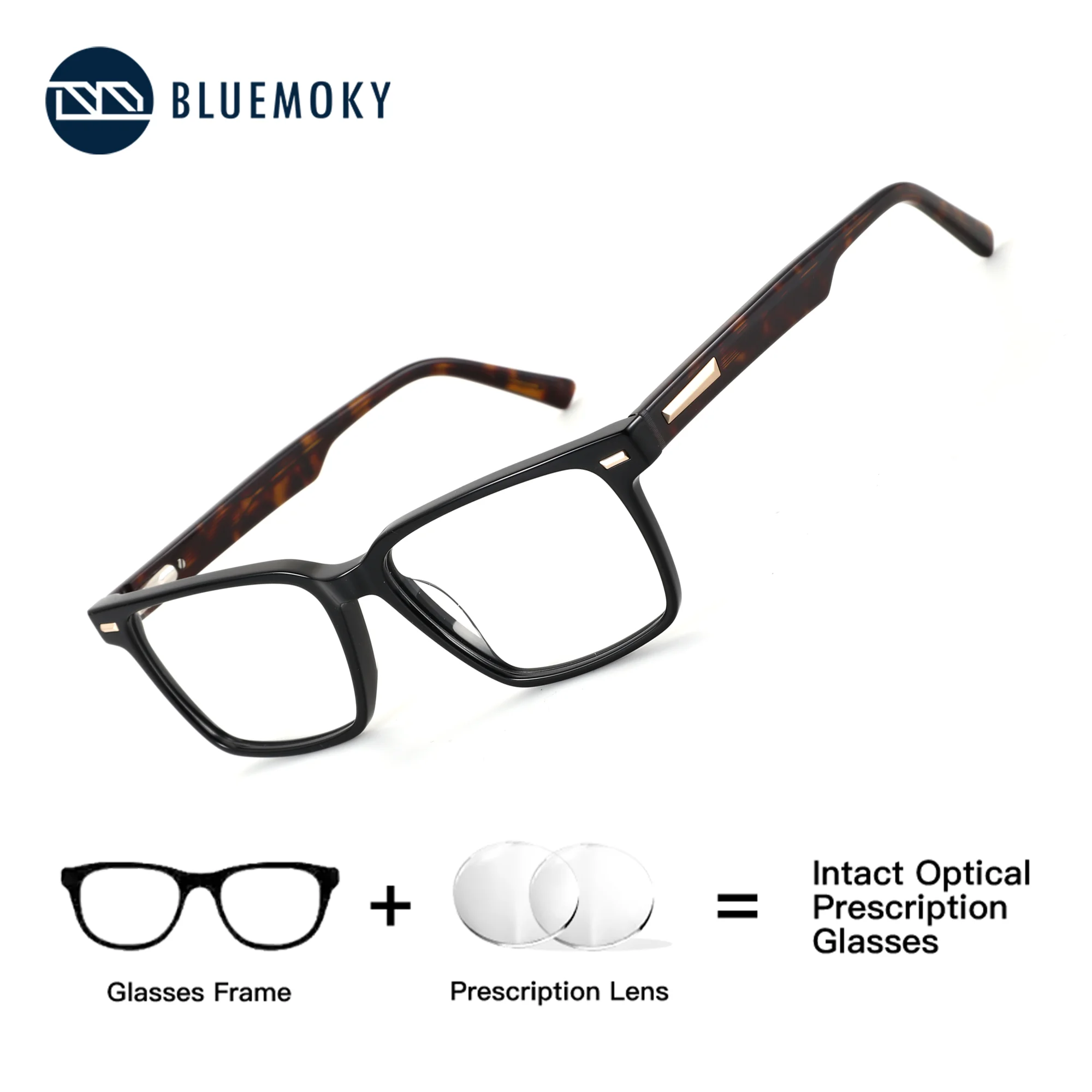

Модные мужские очки BLUEMOKY из ацетата с фотохромными линзами, квадратные, с защитой от синего света, для коррекции близорукости