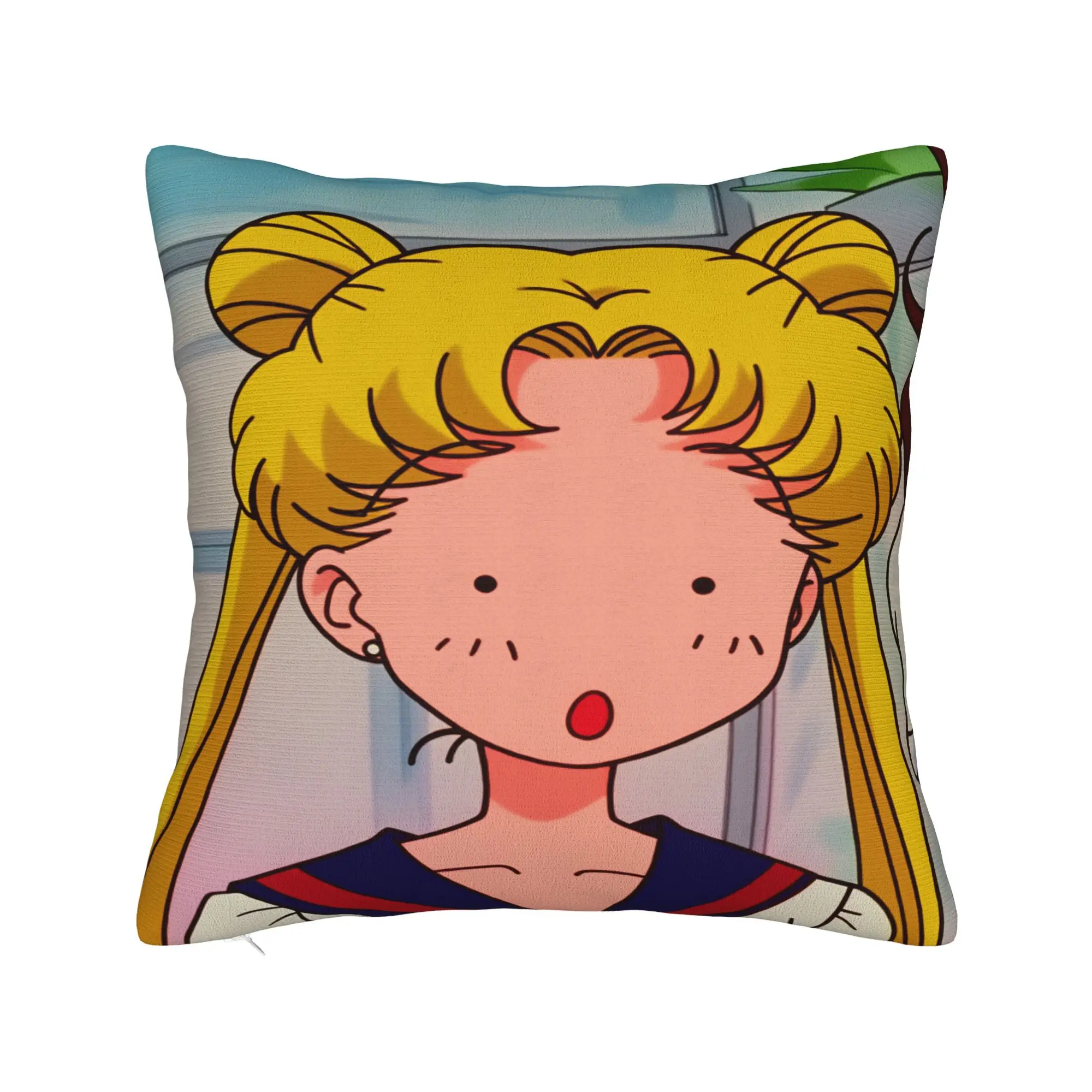 Sailor Moon Kawaii Meme Pillow Case  Vintage Pillow Cover Comfy Pillowcases For Sofa Car Home Decor