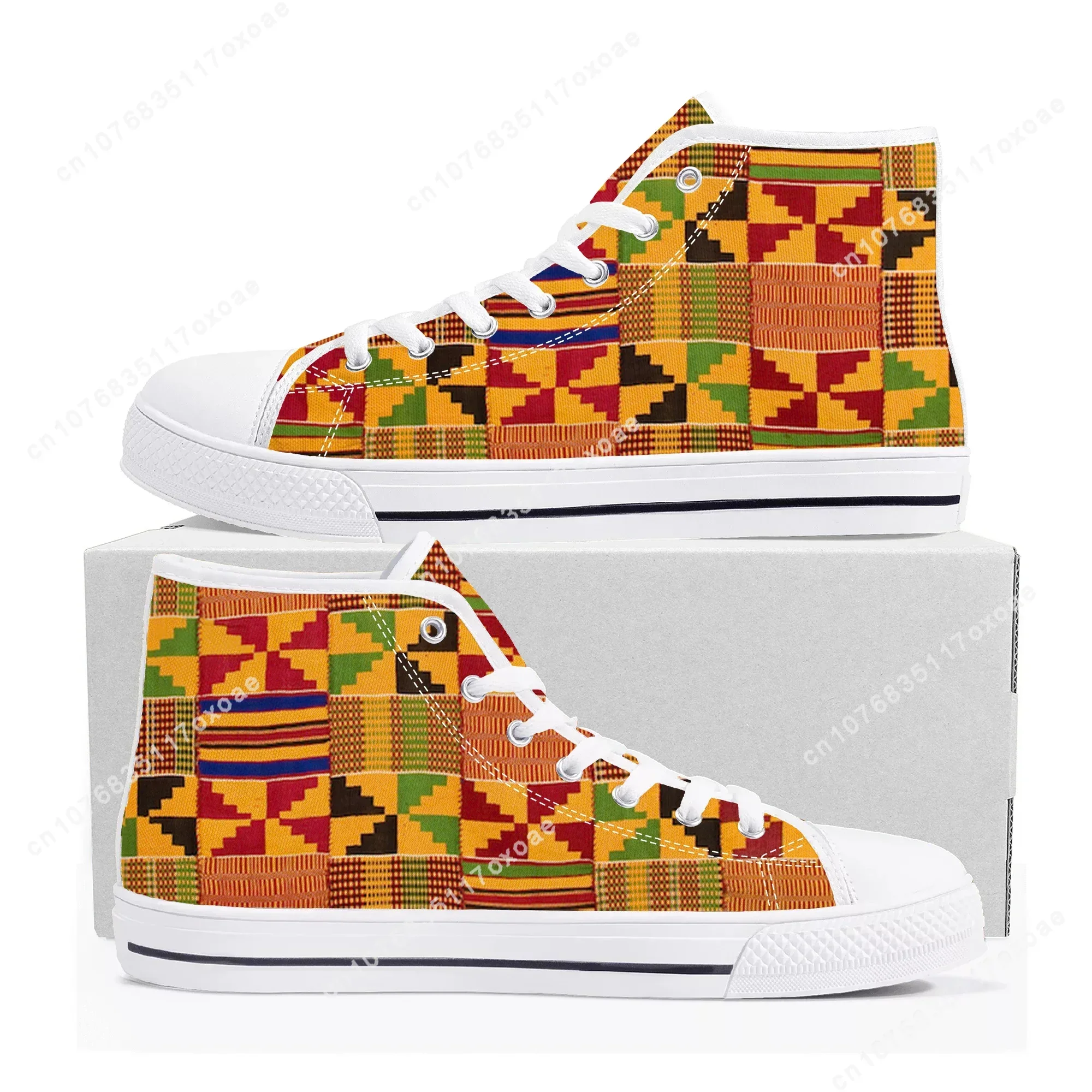 African Ethnic Culture Design High Top Sneakers Mens Womens Teenager High Quality Canvas Sneaker Couple Casual Shoe Custom Shoes