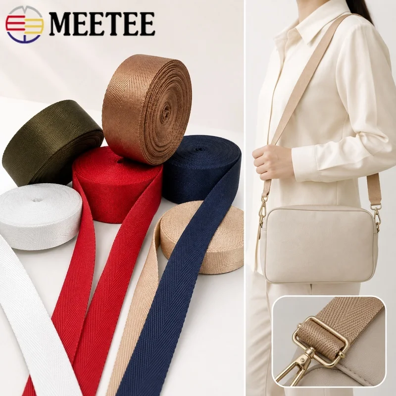 1Roll 42M 20-50mm Nylon Webbing Strap Colorful Ribbon for Backpack Shoulder Bag Replacement Luggage Belt Repair Sewing Accessory