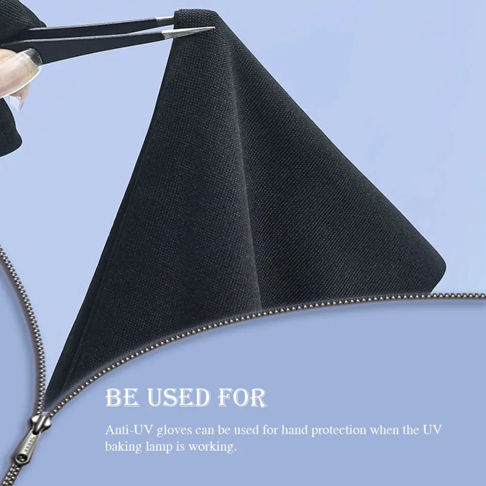 

2 пары защитных перчаток для маникюра с УФ-защитой, черные, полиэстер, эластичные, без пальцев, для защиты рук