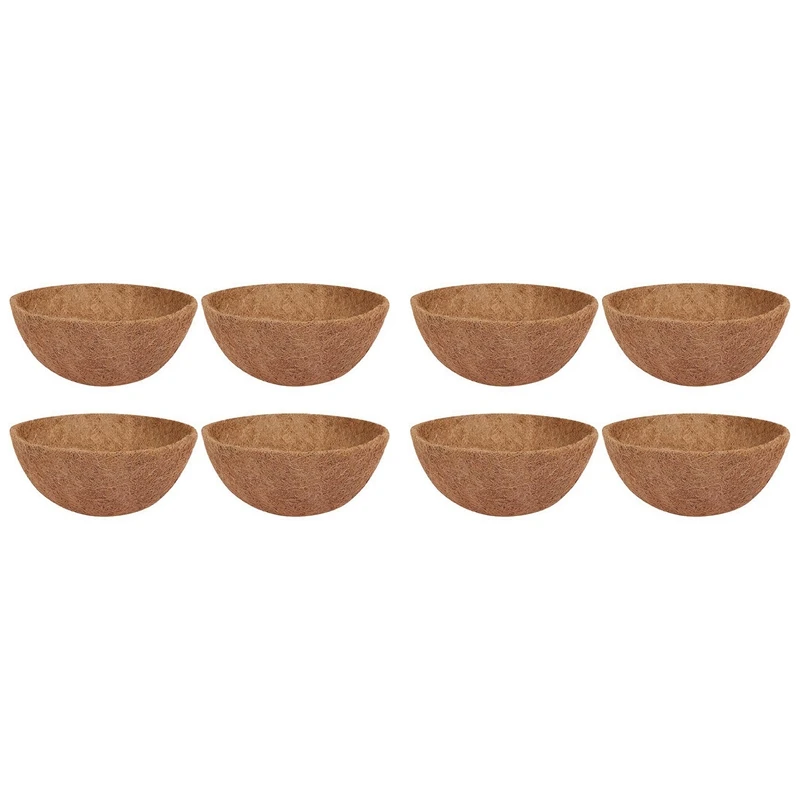 

8 Pcs Coconut Hanging Basket Liners 10 Inch, Sturdy Round Liners For Plantersperfect Replacement , 100% Natural