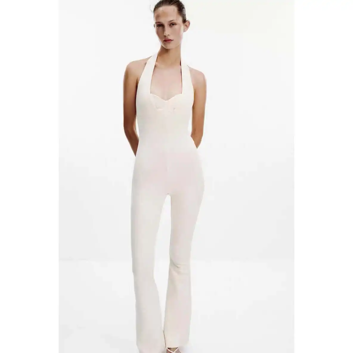 

s Lazy Sle Universal Slimming Double Sided Fabric Bell Boted Rer High Waist Long Pants Polyester Fiber