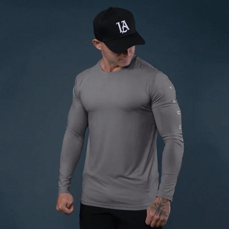 Men's sulfur sleeve round neck T-shirt, outdoor cloth, fitness, fast exhaust, breathable, spring and autumn new product series