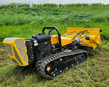 Remote Controlled Tracked Brush Shredder Diesel Powered Crawler Grass Cutter Machine Farm Hillside Vegetation Removal