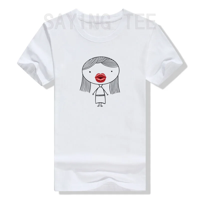 Camiseta Divertida y Sarcástica con Estampado de Chica con Relleno de Labios, Estilo Y2K, Linda Camiseta Gráfica Cómica para Mujer, Ropa Personalizada con Diseño de Chica con Labios de Botox