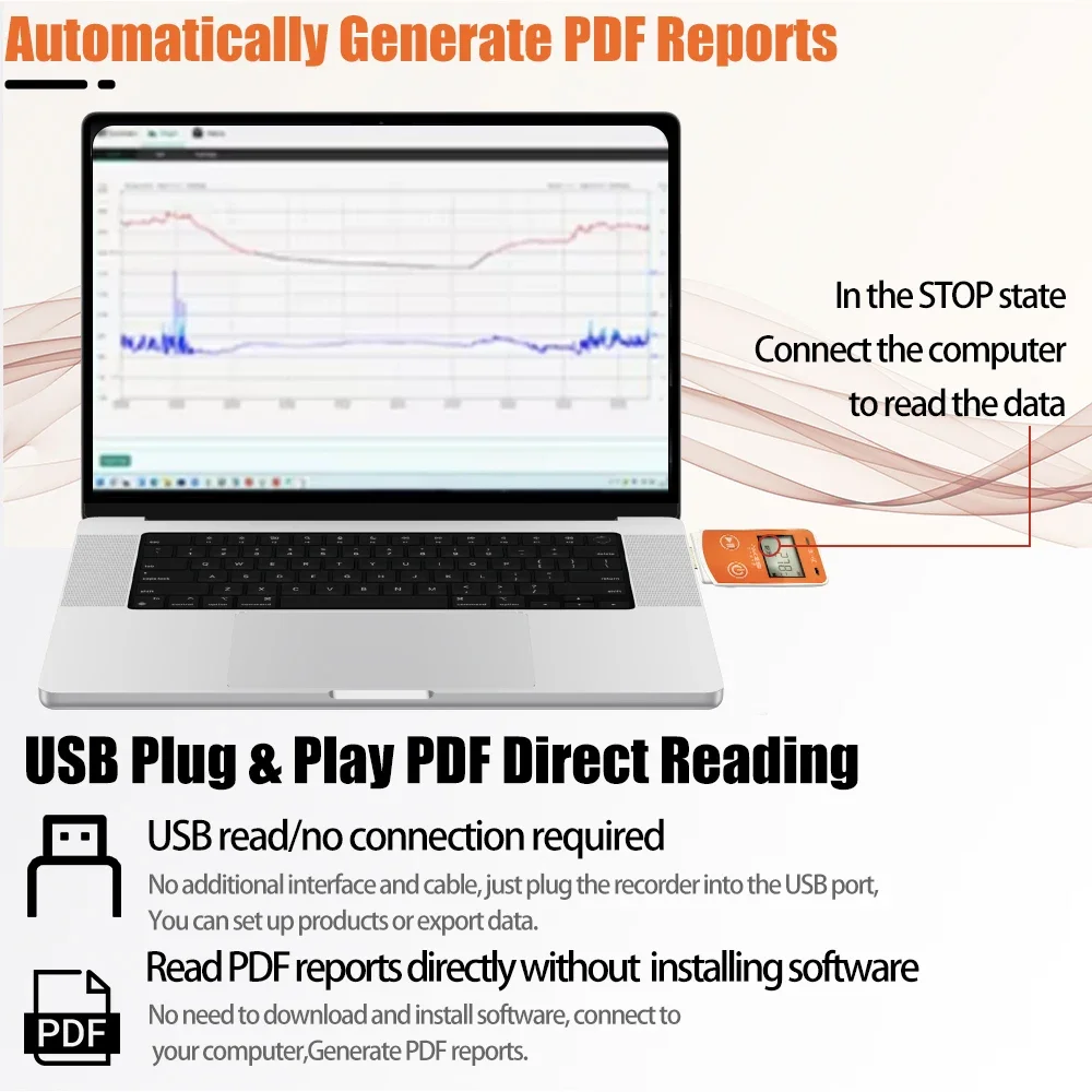

Aikesi RC-10 ЖК-регистратор данных, многоразовый USB-регистратор PDF-отчет, регистратор данных температуры CE FCC ROHS для холодной цепи