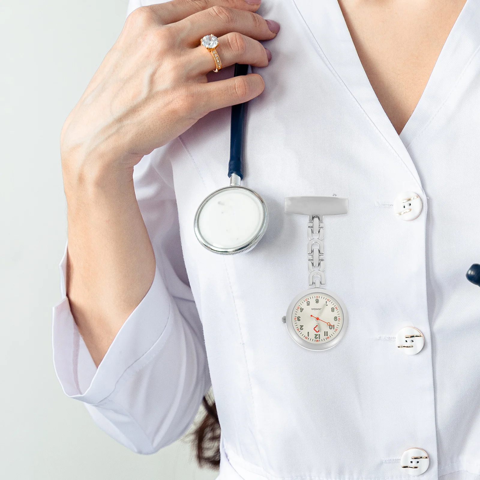 Luminous Pocket Watch Lightweight Accurate Timing For Nurse Doctor Medical Professional Glow In The Dark Alloy Chest Watch Decor