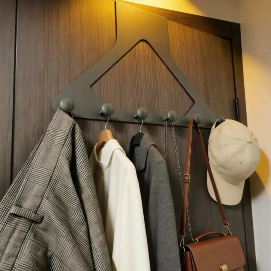 2-Pack Large Upgraded Triangular Door Hooks,Over-The-Door Coat Rack, ABS Plastic Material,for Hanging Clothes,Bags,Keys,Hats,Etc