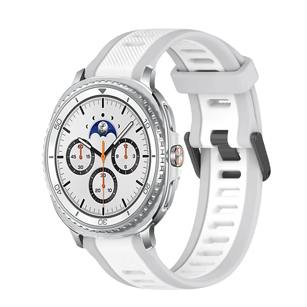 Sports Silicone Strap For Samsung Galaxy Watch Ultra 2025 47mm Two-Tone Bracelet Galaxy Watch 8 44/40mm 8 Classic 46mm Watchband