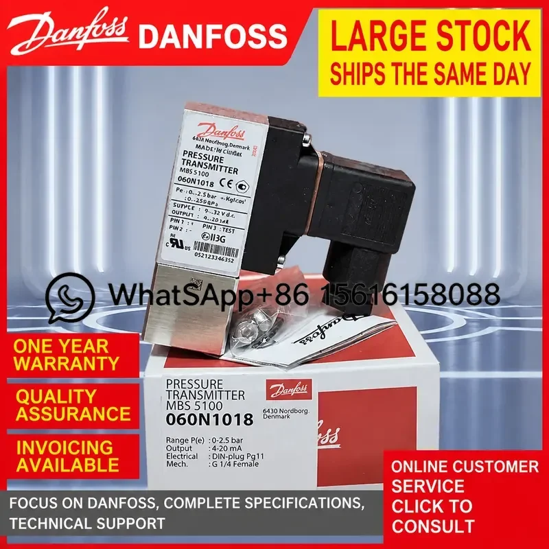 Danfoss MBS5100 Pressure Transmitter 060N1032 060N1033 060N1034 060N1035 060N1036 Industrial Sensor High Precision