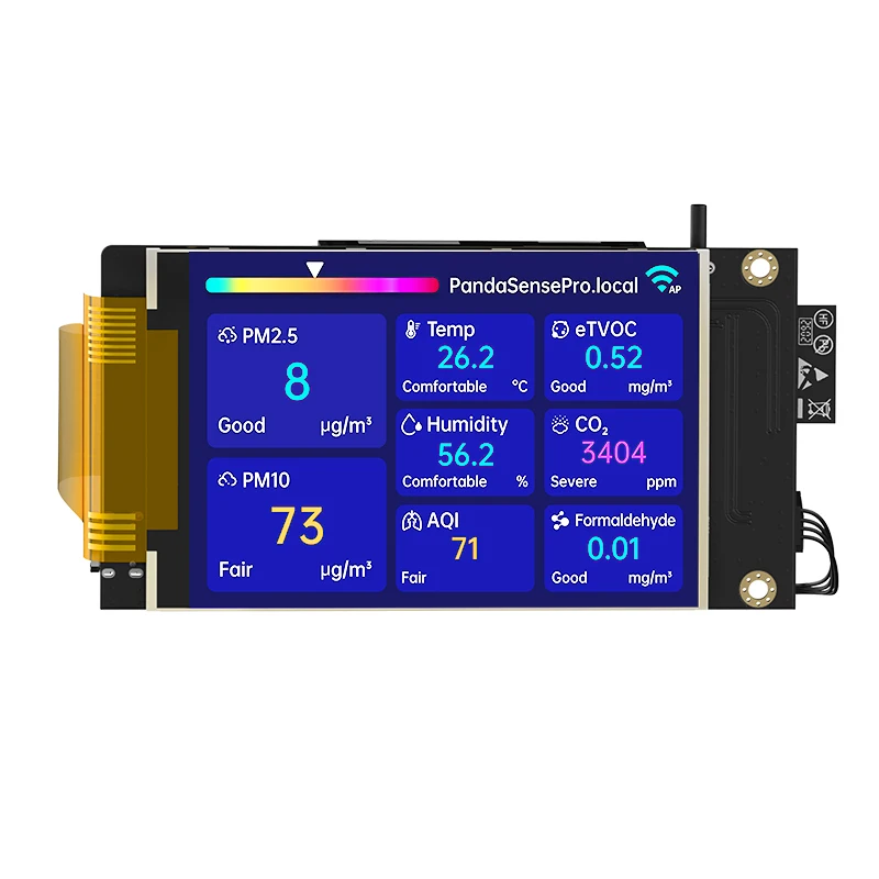 BIQU Panda Sense Pro 8-in-1 PM2.5 Environmental Air Quality Monitoring 3.5inch Display For Bambu Lab/ Creality/SnapmakerU1
