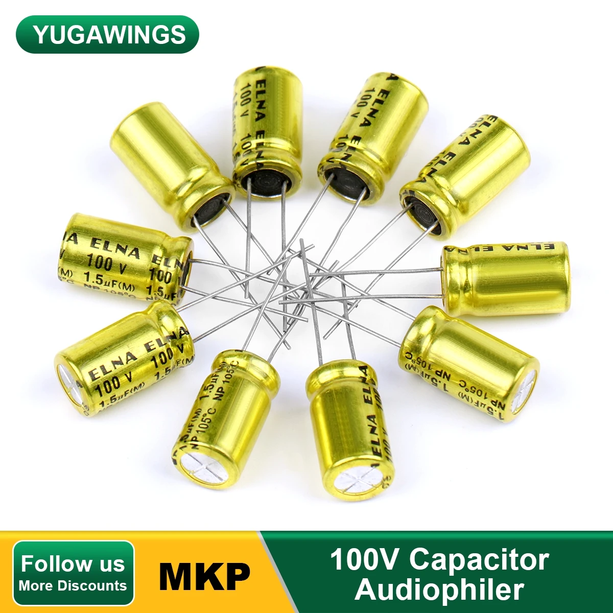 2Pcs Audio Capacitor MKP Frequency Divider Crossover HIFI Fever Electrolytic Capacitors 100V 1.5UF 2.2UF 3.3UF 4.7UF 6.8UF 10UF