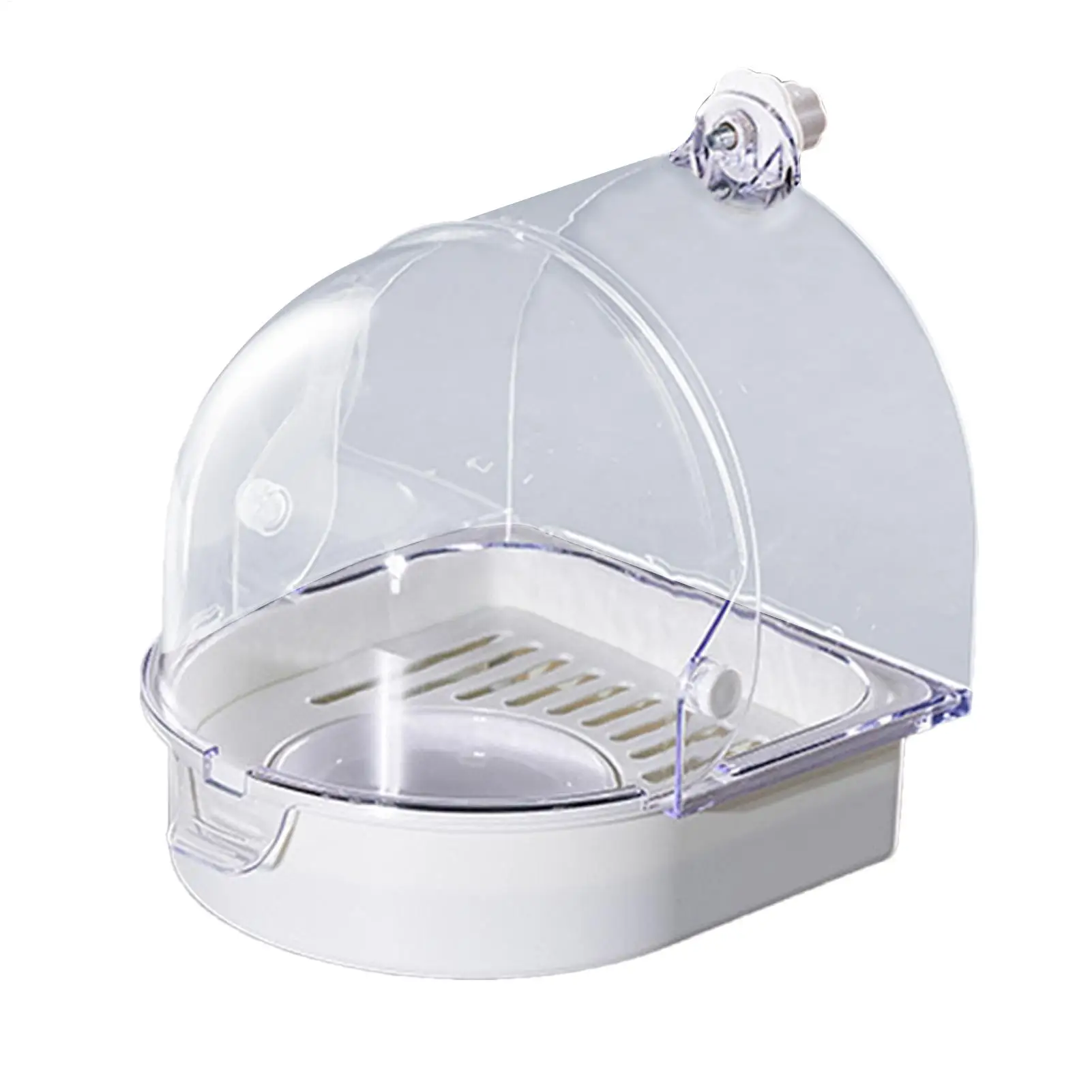 

Cage Bird Bath Clear Shower Bowl Box Splashproof Transparent Parrot Bath For Cage For Indoor Window Cockatiel Conure Canary