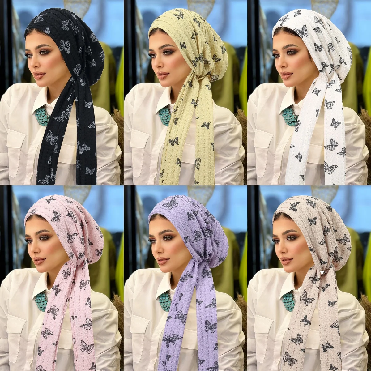 

Fashion Print Muslim Women Hijab Soft Strech Turban Hat Headbands Head Scarf Ladiess Chemo Cap Inner Hijabs Hair Accessories