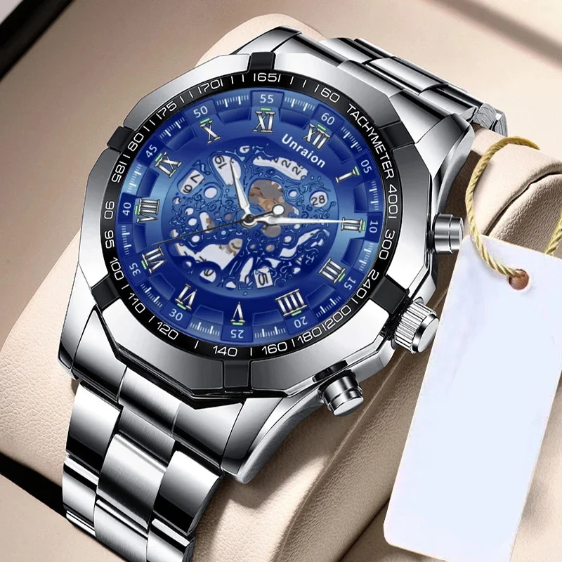 New Fully Automatic Movement Watches Men\'s Calendar Waterproof Luminous Mechanical Watch Business Large Dial Quartz Watch