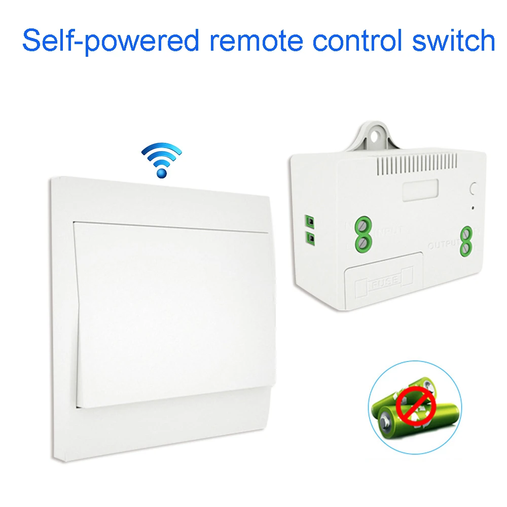 Self-powered 230V Wireless Switch with Waterproof Remote Control for Walls, No Need for Batteries, Transmission Distance of 200