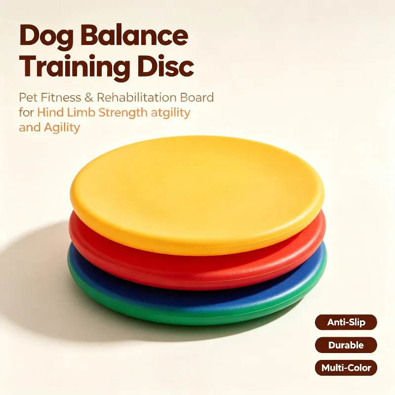 Pet Dog Balance Training Disc, Canine Rehabilitation Fitness Board for Hind Limb Strength & Agility Exercise