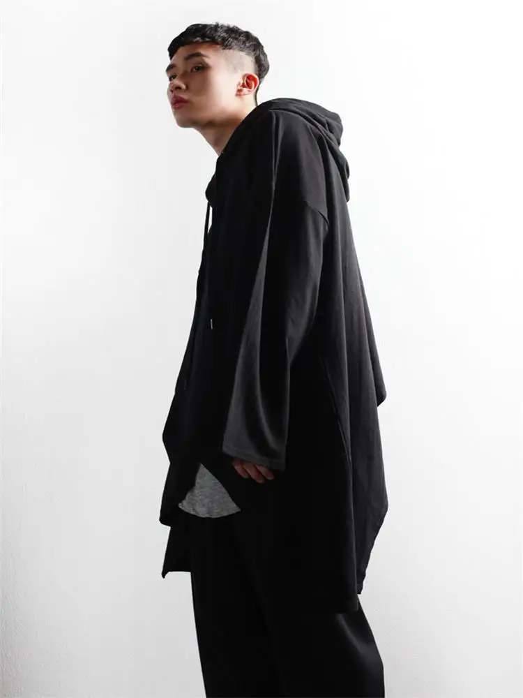 Men's Hoodie Spring New Personality Irregular Design Hooded Fashion Trend Dark Large Size Hoodie