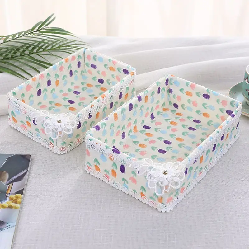 

Fabric Imitation Grass Rattan Woven Storage Basket Miscellaneous Storage Basket Cosmetics And Snacks Storage Basket