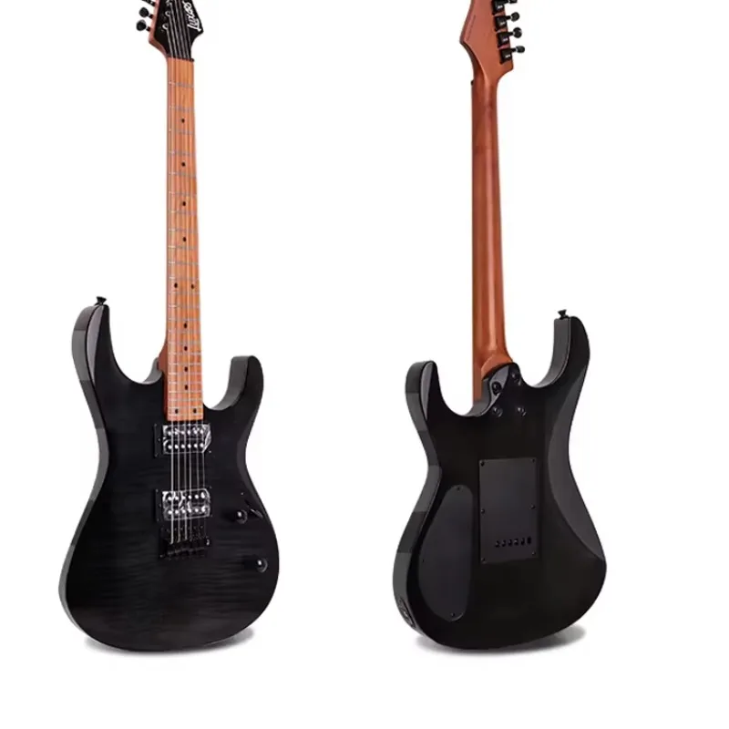 High Grade Flame Maple Veneer Alder Body Roasted Maple Neck Fingerboard Rounded Fret End S-G37 Electric Guitar