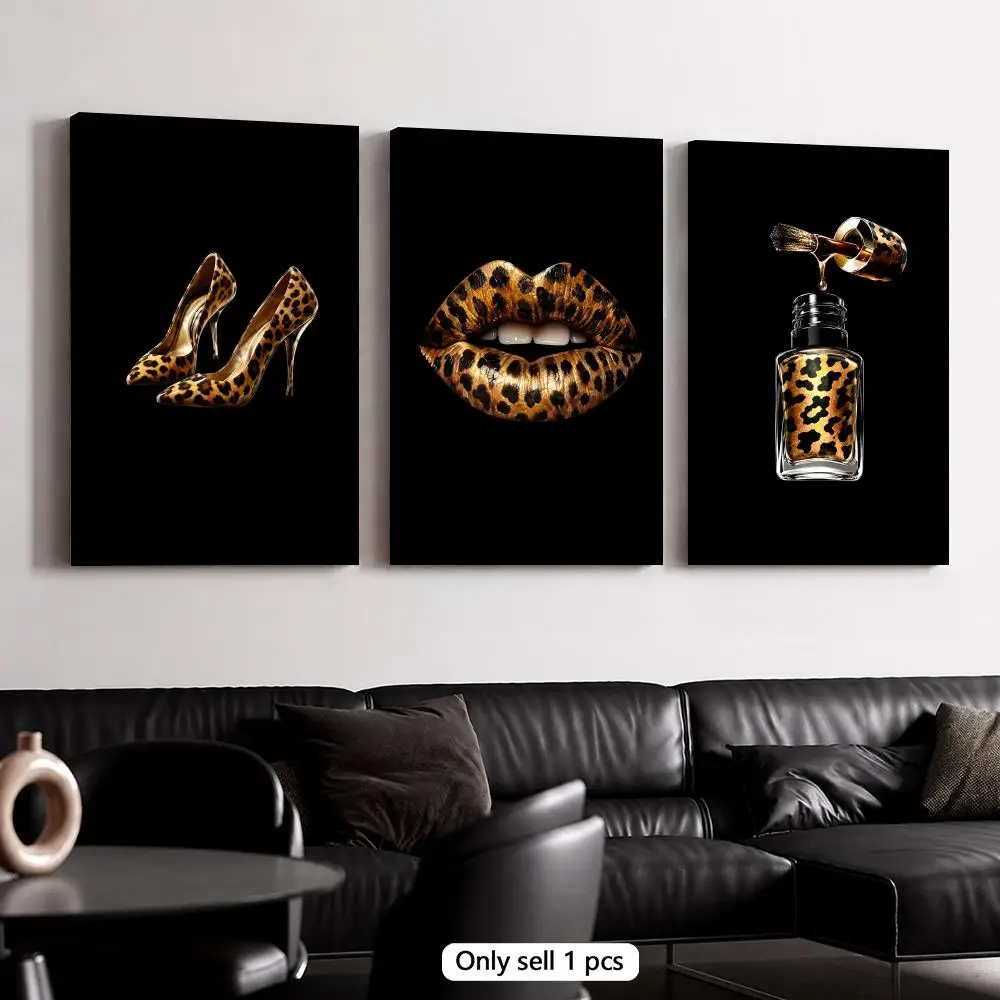 Luxury Leopard Pattern Art Framed Wall Painting Framed Canvas Wall Art Print Modern Home Decor for Living Room