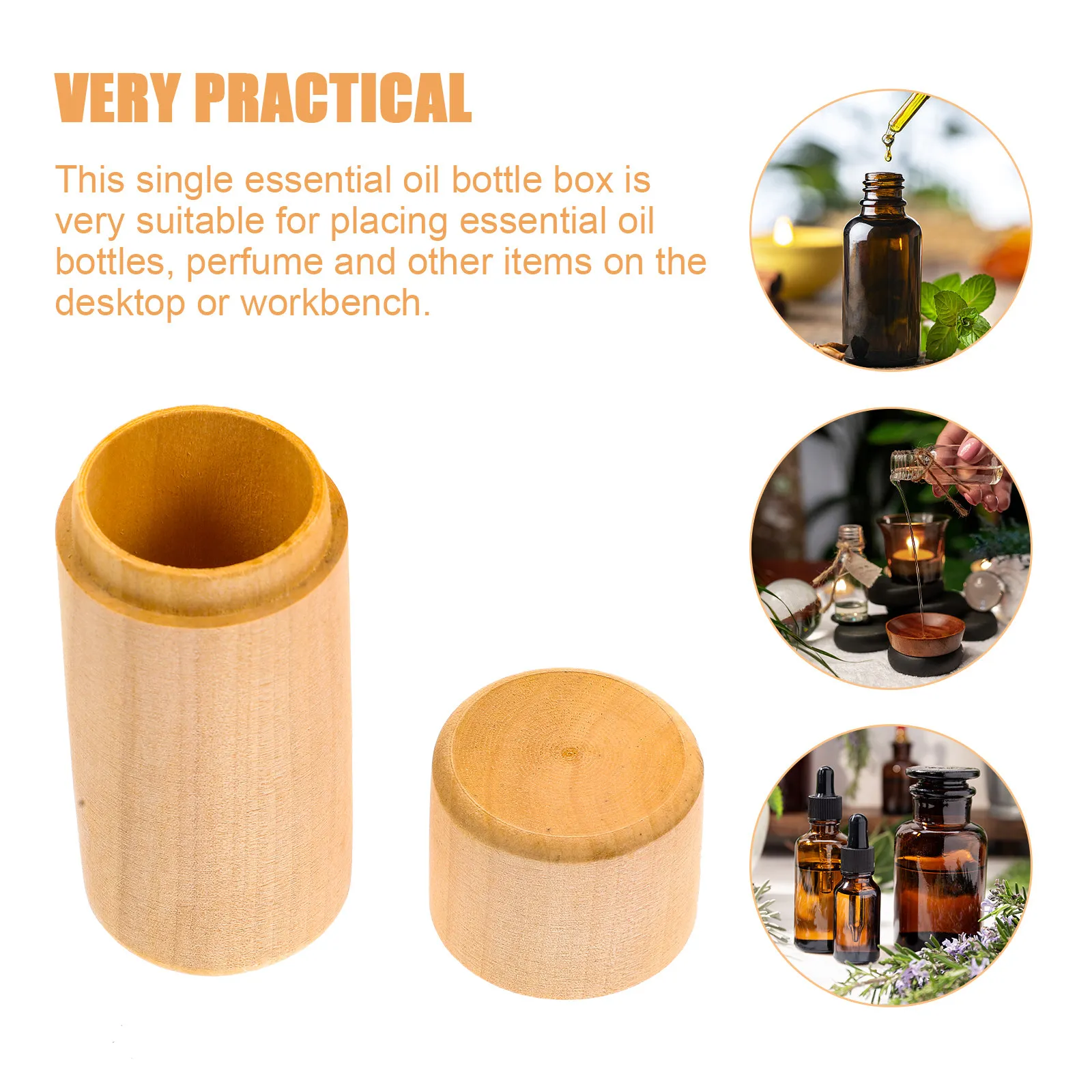 Wooden Essential Oil Box Single Bottle Storage Holder Desktop Organizer for Essential Oils Perfume Aromatherapy Gift Eco - view 3