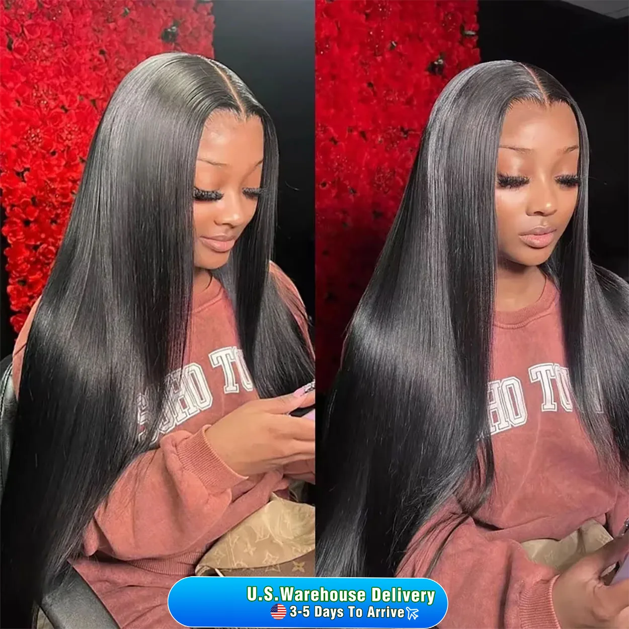 

32 36 Inch 13x4 13x6 HD Transparent Straight HD Lace Front Wigs 250% Density Brazilian Frontal Human Remy Hair Wigs For Women