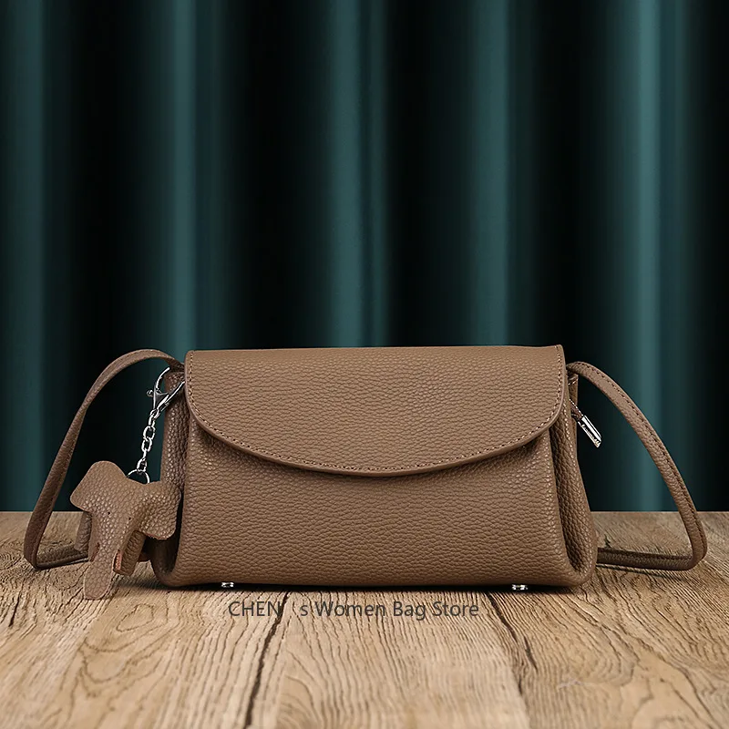

Women Summer Small Bag Soft Real Leather 2025 New Simple Solid Color Versatile Cowhide Shoulder & Crossbody Bags