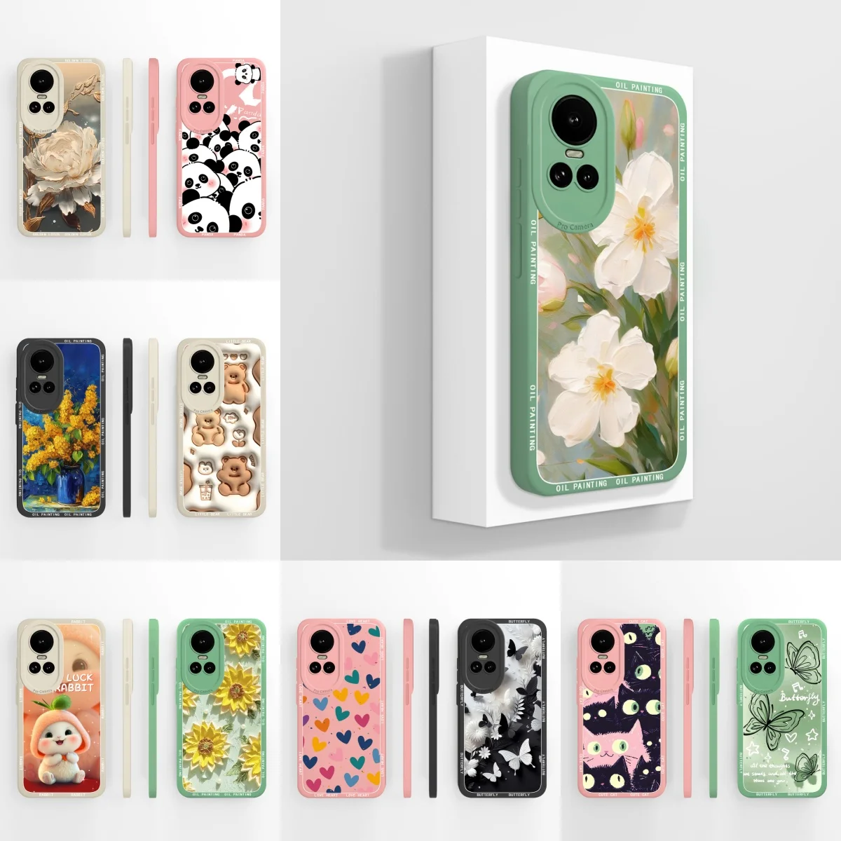 Case For OPPO Reno 10 11 Pro 11F Pretty Flower High Quality Personalized Anti-drop Protector For Reno10Pro Reno11F Coque Funda