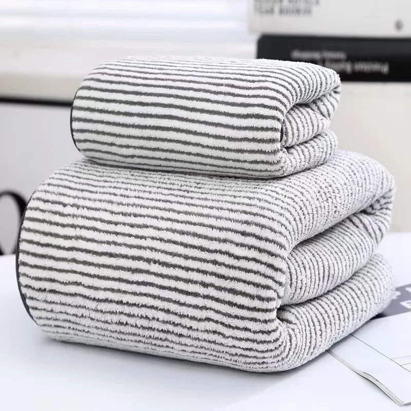 Simple Design Coral Fleece Towel Set Quick-Drying Soft Absorbent Towel Set for Bathroom Shower Hand Towel High Quality Towel