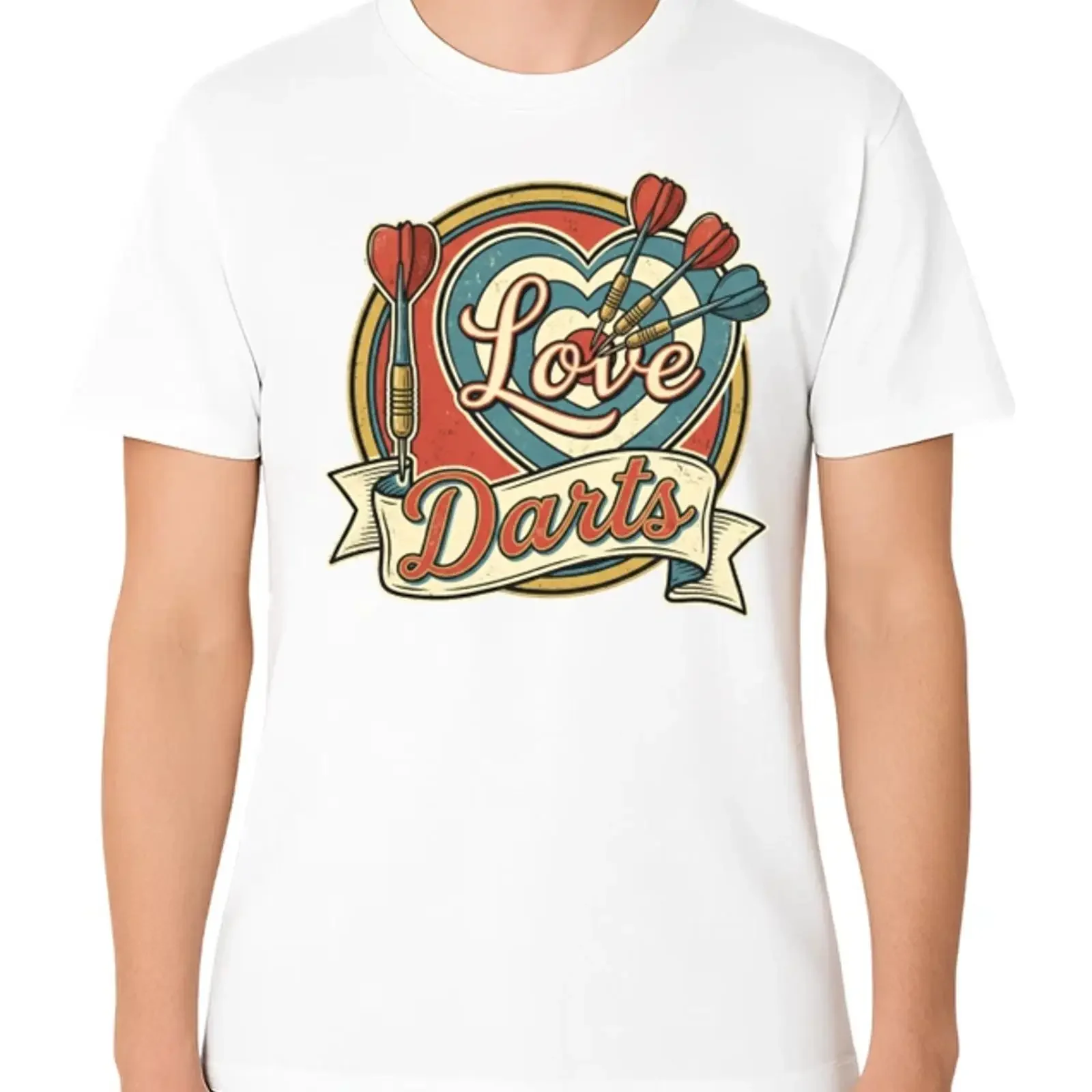 I Love Darts T Shirt Dartboard Sport Fan Image 1 of 2 vintage Washed Stretched designer clothes Unisex fashion Casual Stylish