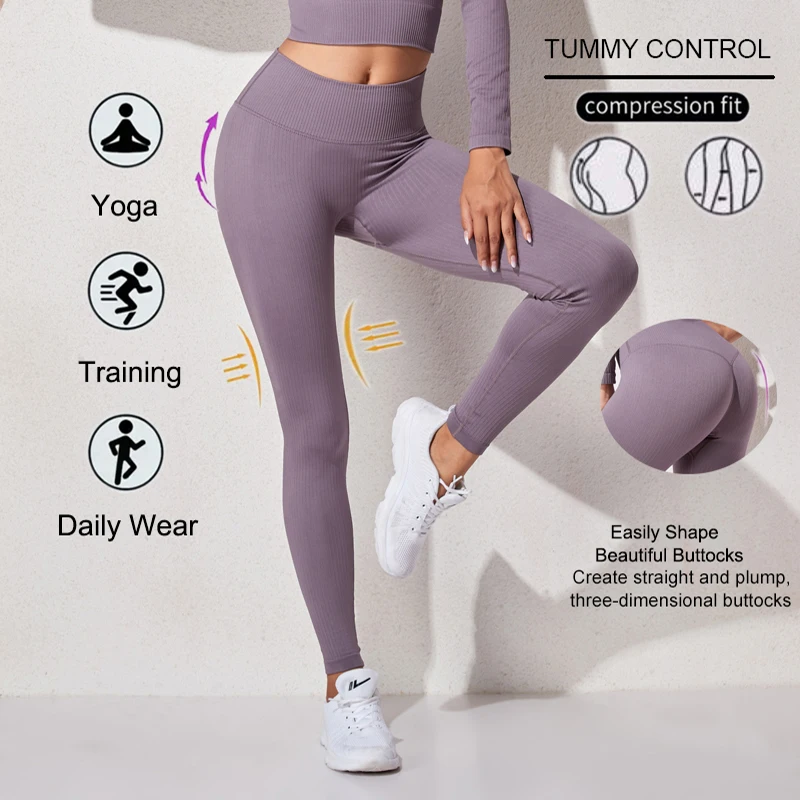 سراويل رياضية نسائية عصرية عالية الخصر للاستخدام الخارجي غير رسمية لرفع المؤخرة سراويل مثيرة بتصميم التخسيس سراويل رياضية للتمرين