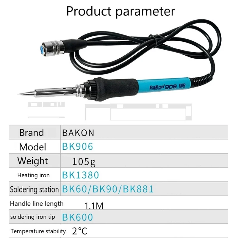 Bakon BK906 Soldering Station Handle Soldering Tip Welding Tools Welding Station Handle