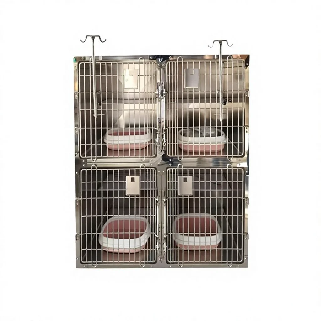 Source Factory Pet Hospital Stainless Steel Combination Cages Oxygen Chamber  Hospitalization Cages Wholesale