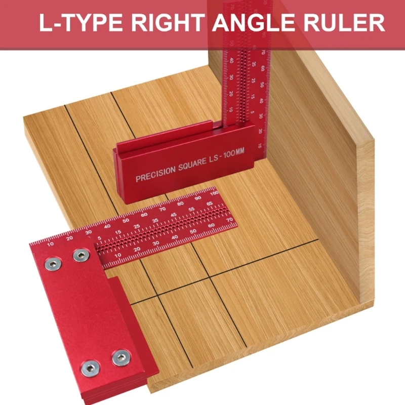 Professional L Angles Rule Woodworker Essential Precisions Marking Tool Measuring Instrument for Furniture Making