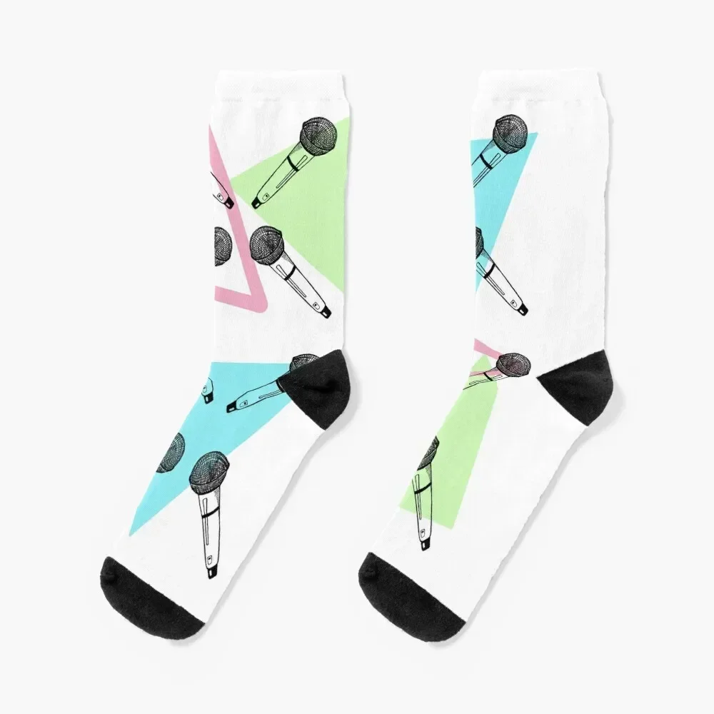 

Hand drawn microphone - triangle pattern Socks designer Running gifts heated Boy Child Socks Women's