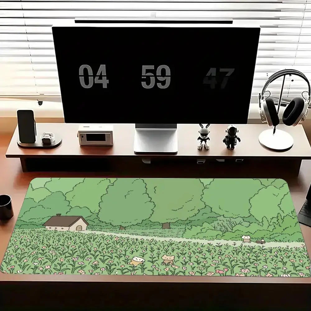 Green scenery  Mouse Pad Large Computer Office Game Table Mats XXL Rubber Anti-slip Gaming Keyboard Mousepads Long Desk Pads