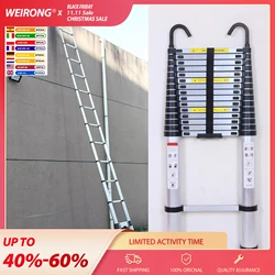DayPlus wielofunkcyjna drabina teleskopowa 6,2 m ze zdejmowanym haczykiem aluminiowa drabina składana antypoślizgowa wysuwana solidna 150kg/330lb