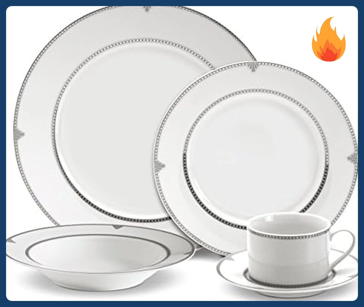

Regent Bead 40-Piece Porcelain Dinnerware Set, Service for 8