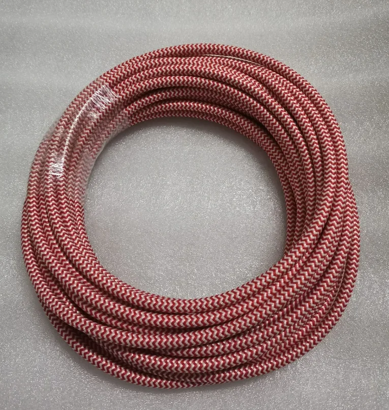 2m 3m 5m 10m 250V 2 Core 0.75mm2 Textiel Elektrische Draad Stof Doek Gevlochten Flex kabel Vintage Lamp Koord