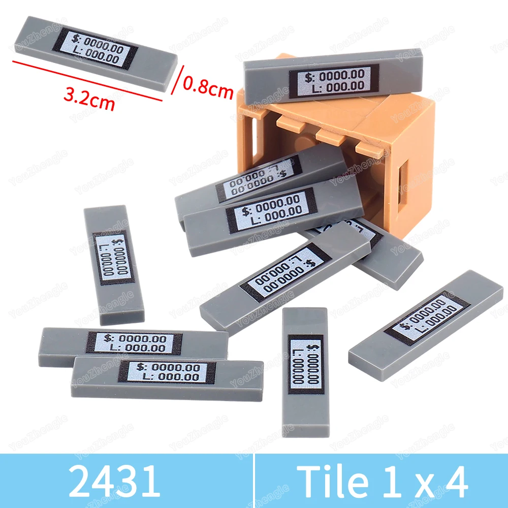 

Data Screen Printed Pattern 2431 Building Block 1x4 Component MOC Figures Mechanical Equipment Scene Matching Model Gift DIY Toy