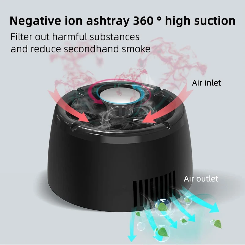 Ashtray with Air Purifier Function Multipurpose for Filtering Second-Hand Smoke From Cigarettes Remove Odor Smoking Accessories