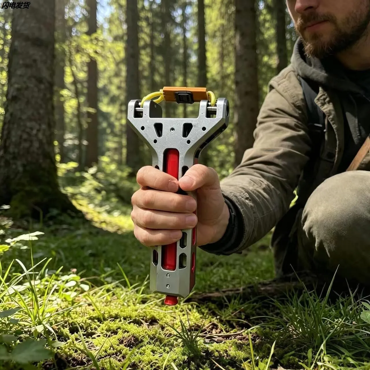 

Outdoor Portable EDC Automatic Loading Continuous Firing Aluminum Alloy Slingshot Camping Hunting Car Emergency Window Breaker