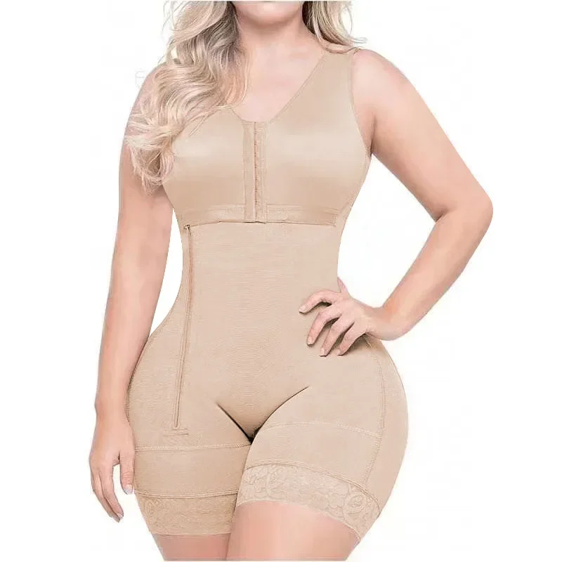 Side Zipper Body Shaper Faja Bodysuit Corset Top Bustier Original Colombian Girdles Postpartum Slim Shapewear Women Underwear